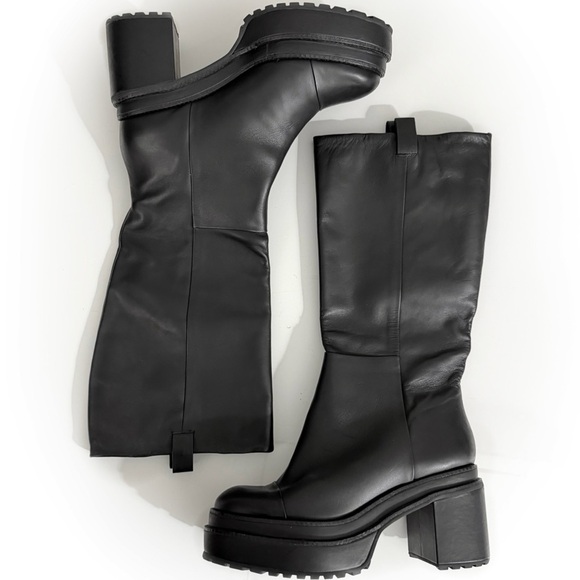 Cult Gaia Women's Hana Block Heel Leather Boots - Picture 5 of 5